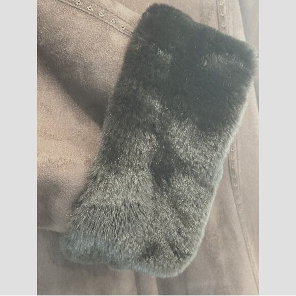 Gallery XL Ladies Faux Leather & Suede Button Down & Hooded Mid Length Coat - Picture 5 of 16